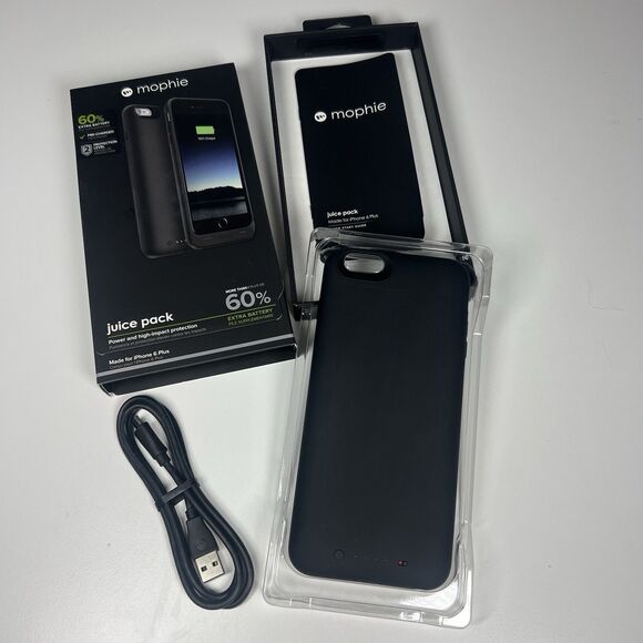 mophie Juice Pack External Battery Case for iPhone 6 Plus/6s Plus - Black Open - Picture 1 of 4